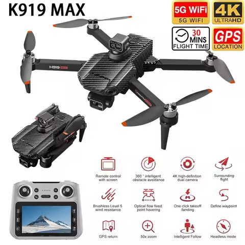 K919 MAX Professional Drone GPS 5G WIFI FPV 3KM 3-axis Gimbal 4K Dual Camera 360° Obstacle Avoidance