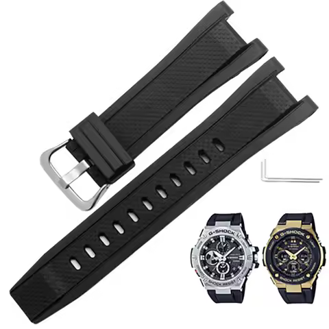 Soft Rubber Watchband Replacement for Casio G SHOCK GST-B100/S300/410/210/W110/W100/S110/S100 Silico