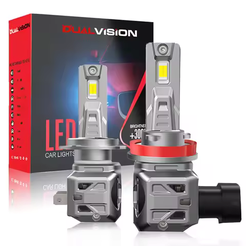 Dualvision H4 LED H7 H8 H9 HB2 HB3 H11 HB4 9005 9006 Car Headlight Bulb Extremly White Fanless 12V 1
