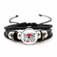 Bad bunny bad bunny Leather Bracelet Female All-Match Time Gem Hip Hop Singer bad bunny Bracelet Bra