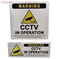 TheVantin Reflective Metal CCTV Sign 24 Hours Video Surveillance Warning Board for Shop Mall Entranc
