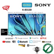 Sony Bravia 3 85 Inch Google TV 4K HDR Processor X1™ Triluminos Pro™ 85" Smart TV K-85S30