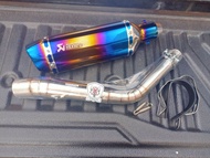 ชุดท่อสลิปออน GPX DEMON Gr200R แสตนเลส304 สวม 2 นิ้ว(51 มิล)+ปลาย AK14 นิ้วสีรุ้งล้วน