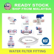 Water Filter Fitting Connector RO Tube 1/4" & 3/8" / Tee / Elbow / Two Way Divider