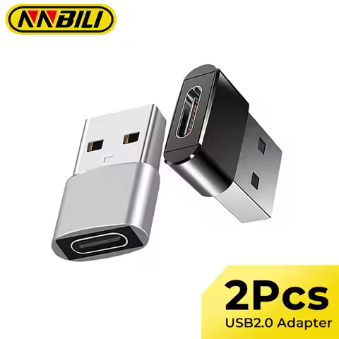 NNBILI 2Pcs USB To Type C OTG Adapter USB Male To USB-C Female Converter For iPhone Macbook Samsung 