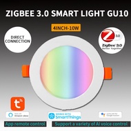 Tuya Zigbee 3.0 Smart Downlight 4 Inch RGBCW 10W Led Recessed Ceiling Light Voice Control Work with Alexa Google Home outwalk