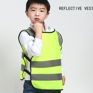 เสื้อเสื้อกั๊กสำหรับเด็กเรืองแสงสำหรับทำงานบนท้องถนนมีแถบสะท้อนแสงมองเห็นได้ชัดเจน