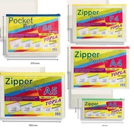 Zipper Pocket Size A4/A5/A6/F4/B5 Topla Brand Per Pcs