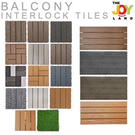 [SG THEJOYLAND] Decking Tiles Grass Wooden Woode Textured DIY Interlock Tiles Outdoor Tile Balcony T