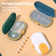 Travel Portable Small Pill Box Mini Portable Storage Box Pill Dispenser Box Medicine Cutter Sealed Compartment Pill Box