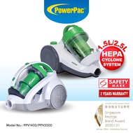 PowerPac Bagless Vacuum, Cyclone Vacuum Cleaner, Vacuum Cleaner with HEPA Filter 1400/2000 Watts (PPV1400/PPV2000)