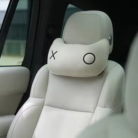 Cute MIMI PLUS Edition Suede Car Headrest Waist Lumber Support Car Neck Pillow Seat Pillow Car Acces