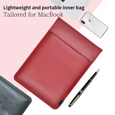 Envelope 14 Inch Laptop Bag Super Slim Sleeve Pouch Cover PU Leather Case For MacBook Pro14 Dell HP 