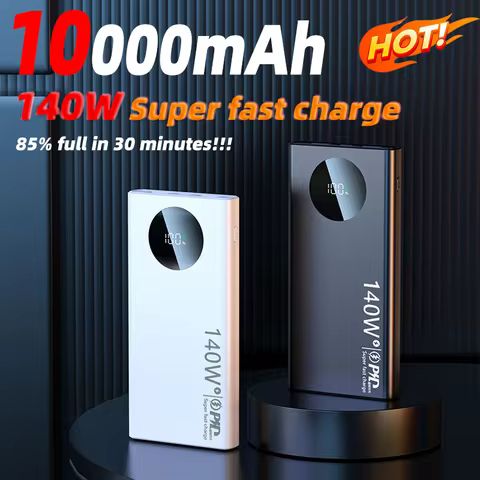 140W Super Fast Charging 80000mAh Large Capacity Portable Mobile Power Simple Fashion Power Bank App