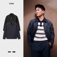 Men'sJacket KRIK Regular Form Microfiber Faux Denim Material Modern Smooth Design AK5198