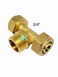 Nepel Sambungan Pipa Air Panas Dingin Kuningan 3/4" Water Heater Tee Shower Elbow L Sock Sok Soket D