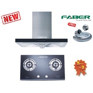 Faber Designer Hood Faberjet Torentino 90SS + Built-In Glass Hob FGH222/78 BK