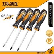 Tolsen 4pcs Screwdriver Set (6.5×100 PZ1x100 PZ2x100 S2x100) GriPro Series 20180