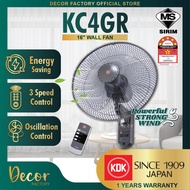 KDK Fan KDK KC4GR 16inch 3 Speed 3 Blades With Remote Control Wall Fan Kipas Dinding Hitam