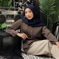 Umama Scarf - Kerudung Polos Jilbab Segi Empat Hijab Daily Paris Olive Laser Cut