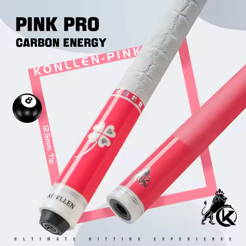 KONLLEN Pink Carbon Fiber Pool Cue Stick for Women 58" KL-Pink-Pro Girlish Lucky Low Deflection Pool