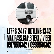 LTFRB 24/7 HOTLINE STICKER CUT OUT VINYL STICKER