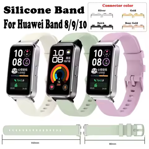 Compatible with Huawei Band 8/9/10 Straps Silicone Breathable Comfortable Fashion Wristband for Huaw