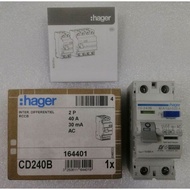 HAGER ELCB RCCB CD240B CD263B CD440B CD463B CE440B CE463B CCA225B 2POLE 4POLES