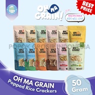 Oh Ma Grain Popped Rice Crackers - Healthy Rice Snacks for Children & Diet