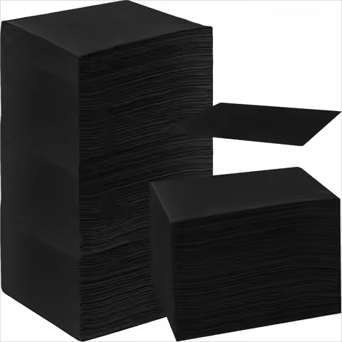 50 Pc's Black Cocktail Napkins Bulk Beverage Paper Napkin Disposable Dinner Napkins Bar Party Birthd