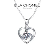 JIUya Girl Birthday Gift 18K White Gold Valentine's Day Necklaces 0.8CT Moissanite Diamond Pendant P