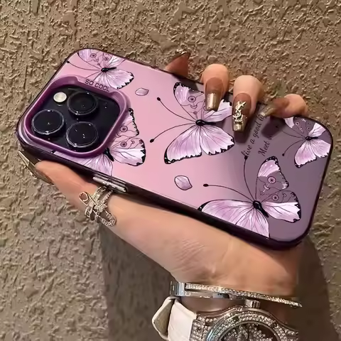 Fashion Butterfly Black Purple Phone Case for Oppo Realme 13 12 11 10 9i 8 8i C65 C63 C55 C53 C35 C3