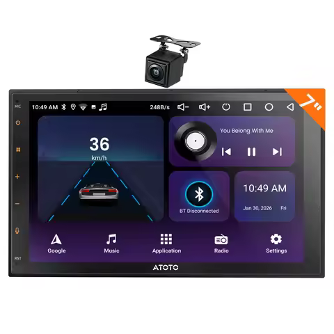 ATOTO A5L Android Double DIN Car Stereo with 7inch Touchscreen Car CarPlay Wireless Android Auto, Wi