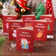 6 Pcs Cartoon Merry Christmas Gift Cards with Envelope &amp; Sealing Stickers X-mas Holiday Greeting Cards Set