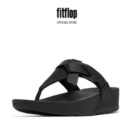 FitFlop LULU Folded-Knot Leather Toe-Post Sandals - Black (IA2-001)
