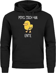 Hoodie Men's Slogan Psychic on Duck Knife Joke Word Game Statement Meme Hoodie, duck black, XX-Large