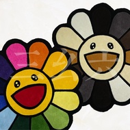 New Color!Takashi Murakami Sunflower Mats Handmade Carpet Smiley Doormat Thick Rug Bedroom Livingroo