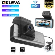 EKLEVA Dash Cam Wifi Car Video Recorder Video Recorder FHD 1080P Dual Lens CAR DVR Dash Camera Recor