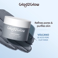 Glad2Glow Volcano 3D Acid Pore Clay Mask 30g Absorb Sebum Remove Blackheads Refine Pores Gentle Exfo