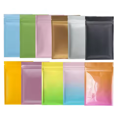1000Pcs/Lot Retail Colorful Heat Sealable Food Storage Zip Bag Small Aluminum Foil Plastic Zip Lock 