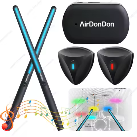 Portable Air Drum Set Air Electronic Drum Sticks Bluetooth-Compatible Virtual Drum Sticks Electronic