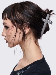 Minga London英國小眾品牌十字架鯊魚夾Silver Cross Hair Claw Clip for Women