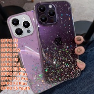 Lonee เคสฟอยล์สีทองกลิตเตอร์สำหรับ OPPO F3 Plus OPPO OPPO F1S OPPO F5 F3 OPPO F11 Pro OPPO F11 OPPO F9 OPPO F9 OPPO F7 Pro เคสโทรศัพท์โปร่งใสนิ่ม TPU แวววาวฟอยล์สีทอง Epoxy