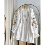 CLAUDIA HELENA EMBROIDERED BLOUSE CRINGKEL AIRFLOW TOP Blouse Muslimah