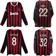 AC Milan Jersey Retro 2009 2010 Long Sleeve Home Classic Football Shirt