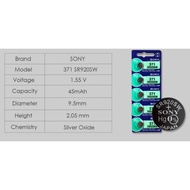 Sony 371 SR920SW 920 1.55V Watch Battery SR920SW 371 Button Coin Cell battery Sony