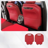 yolandd สำหรับ Bmw X3 2025 หนังรถ Anti-kick Pad Auto Seat Back Organizer กระเป๋าเก็บของเบาะหลังรถ An