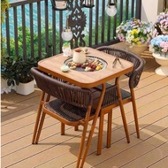 Balcony leisure table and chair combination rattan chair three piece set tea table
