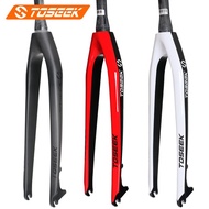 Cone bicycle hard fork bicycle mountain bike accessories white red black TOSEEK carbon fiber mountain bike front fork