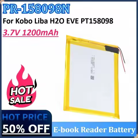 New 3.7V 1200mAh PR-158098N E-book Reader Battery for Kobo Liba H20 H2O EVE PT158098 1ICP2/80/98 Rec